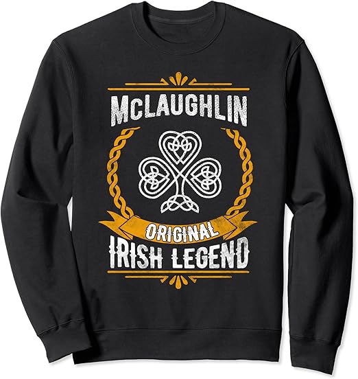 McLaughlin Irish Name Gift Vintage Ireland Family Surname